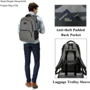 Grey Laptop Bag 15.6 Inch Backpack Water Resistant Travel Backpack for Men Women