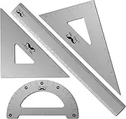 Mr. Pen Metal Geometry Kit - 4Pack Set Square, Protractor, Aluminum Ruler, Drafting Triangles