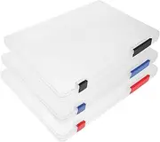FOYTOKI 3pcs File Storage Boxes Document Organizer with Buckle Closure for Home Office School Use Stackable and Portable