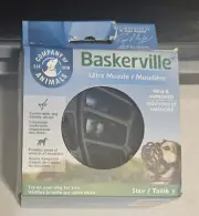 Baskerville Ultra Muzzle for Small Dogs Size 1 Adjustable Straps Black Border