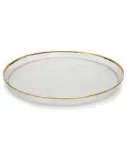 Alice Pazkus Set of 4 Pebbled Glass Salad Plates