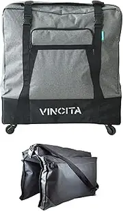 [Vincita] Sightseer 3.5 Soft Transport Bag for Brompton Folding Bicycle - with Garment Bag, Four Detachable Wheels and Shoulder Strap Brompton Bike Bag. (Faded Grey)