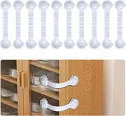 Cupboard Locks for Children, 10 Pack Child Locks for Kitchen Cupboards, Child Safety Cupboard Locks with 3M Adhesive