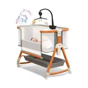 3 in 1 Bassinet,Baby Bassinets Bedside Sleeper with Musical Toy,Adjustable He...