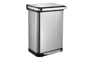 50L Rubbish Bin Dustbin Kitchen Trash Can Pedal Recycling Bins Waste Garbage Household Stepbin Stainless Steel