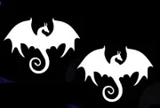 Dragon Silhouette White Vinyl Decal - Car Truck Windows laptop notebook