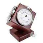 15cm Mahogany Weather Station Cube With Barometer Thermometer & Hygrometer By FI