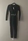Fashion Nova Jumpsuit Myle Black Jumpsuit Strech Spandex Size S