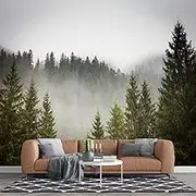 KEARTNZI Custom Modern Wall Murals Forest 3D Spruce Forest Self-Adhesive Wallpaper Removable Wall Stickers for Living Room Bedroom Wall Mural
