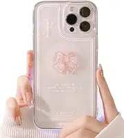 Giverse Cute Case Compatible with iPhone 13 mini Case, 3D Bowknot Bow Tie Case for Women Crystal Clear Glitter Design with Camera Lens Protection Cover Girly Case Transparent Case for 13