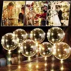 10Pcs LED Light Up Bobo Balloons Transparent with 3M String Lights Party Decor