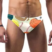 [VBFOFBV] Men's Printed Jammer Swimsuit Swim Shorts, Sport Cartoon Baseball Bowling Football