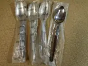 4 New MCM Ecko Eterna LaGoya Canoe Muffin Stainless Flatware TABLESPOONS Japan