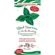 Little Zebra Chocolates Mint Supreme 72% Dark Choc 85g (Pack of 12)