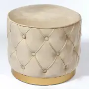 Beige round ottoman seating