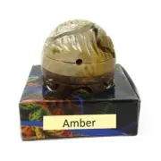 Amber Solid Perfume in Large Hand Carved Stone Jar For Unisex