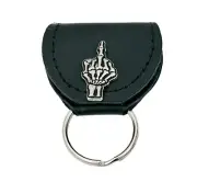 Skeleton Finger AirTag Leather Pouch Key Ring Guitar Pick/SD Memory Card Holder