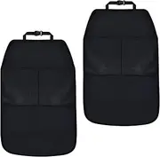 Pack of 2 Car Backrest Protectors - Waterproof Rear Seat Protector with 2 Large Pockets, Universal Seat Protector for Back, Anti-Dirt Car Seat Protection for Children, Fits Most Vehicles