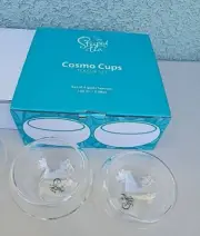Set Of 4 Steeped Tea Cosmo Cups Clear Double Walled Insulated 3.38 oz 100 ml