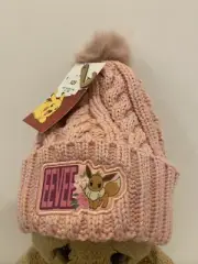 Pokemon - Floral Eevee Knit Beanie - Clothing Pink Winter Fluffy J1