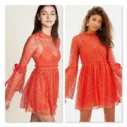 ALICE McCALL Womens Size 10 or US 6 Red Back to You Dress NEW + TAGS RRP$420