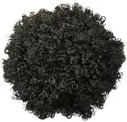 Drawstring Ponytail Extension for Black Women, Premium Black Short Synthetic Ponytail for Natural Hair, Clip On Kinky Drawstring Curly Ponytail Bun (black)
