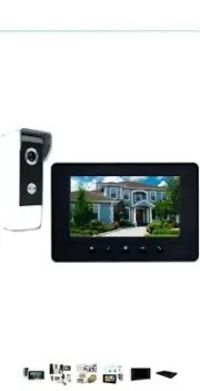 AMOCAM Wired Video Intercom System, 7 Inches Video Doorbell Door Phone...