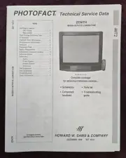 Sams Photofact 4072 Service Manual for Zenith TV Model A27A11D, LGA29A11GM
