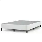 Zinus Double Bed Frame Mattress Base Fabric White Ensemble