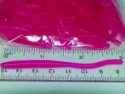 75 Lot Florescent Pink 3"TAPPERED TROUT/FINESS WORM Soft Plastic Fishing Lure