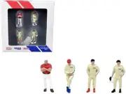 "Race Drivers" 4 Piece Diecast Figure Set "BRE" for 1/64 Scale Models