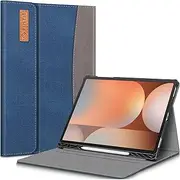 [FINTIE] Case for Samsung Galaxy Tab S10 Plus 2024/ S9 FE Plus 5G 12.4 Inch 2023 with Built-in S Pen Holder, Multiple Angle Portfolio Business Cover with Pocket Auto Sleep/Wake, Denim Indigo
