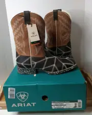 Kid's Ariat Phantom Tycoon Boot. With Tags And Box. Size 6 US. Dark Java/ Saddle