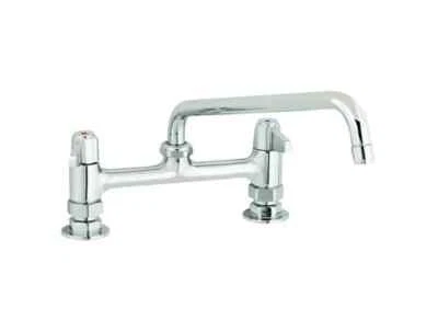 T&S Brass 5F-8DLS12A Equip 8" Deck Mount Workboard Faucet w/ 12" Swing Spout
