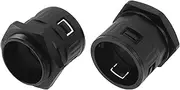 X AUTOHAUX 48mm / PG36 Cable Glands 42.5mm / 1.67" Bellows Quick Connector Straight PA6 Nylon Black 2 Pcs