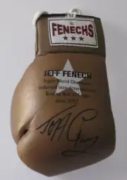 JEFF FENECH Hand Signed Boxing Glove With Statistics + JSA COA * BUY GENUINE *