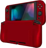 [playvital] Upgraded Dockable Case Grip Cover for Nintendo Switch, Ergonomic Protective Case for Nintendo Switch, Separable Protector Hard Shell for Joycon - Scarlet Red