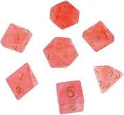 7pcs Polyhedral Dice Board Game D20 D12 D10 D8 D6 D4 Mixed Color Dice Set & Dice Cup (Color : C-Red)