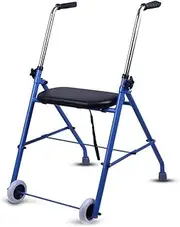 Convenient Foldable Rollator Walking Frame with 2 Wheels, for Adults, Elderly Made of Aluminium