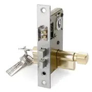 Aluminum Alloy Dual Latch Door Handle Front Back Lever Security Lock Cylinder with Key