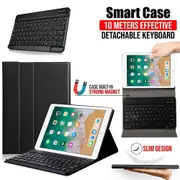 Apple iPad 5th Gen Generation 9.7 Inch 2017 Bluetooth Keyboard Case Cover, Lightweight Protective Slim Folio Leather Smart Sleep Awake Cover Case with Detachable Wireless Bluetooth Keyboard (Black)