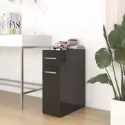 NNEVL Apothecary Cabinet High Gloss Black 20x45.5x60 cm Chipboard