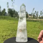 0.85kg Natural Clear Quartz Obelisk Point Quartz Crystal Wand Reiki Tower Decor