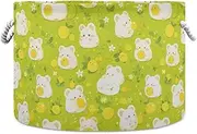 Yoogain Cartoon Hamster Fluorescent Green storage basket foldable and waterproof storage box with sturdy handle atorage totes Decoracion for office desk bathroom