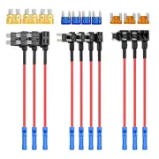 Nilight - 50040R 12V Car Add-A-Circuit Fuse Adapter with Standard and Mini TA...