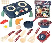 Kids Kitchen Play Set - Baby Kitchen Play Set | Pretend Play Food Toys Kitchen Set for Kids | Kids Kitchen Toys | Bread Machine Playset | Wooden Cookware Utensils Learning Toys | Kids Kitchen Set Fo