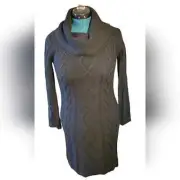 Gray Cynthia Rowley Black Cable Knit Sweater Dress‎ Small NWT
