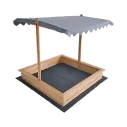Kids Wooden Toy Sandpit with Adjustable Canopy