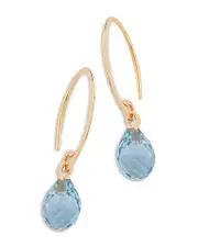 Bloomingdale's Fine Collection Blue Topaz Briolette Mini Sweep Drop Earrings in 14K Yellow Gold