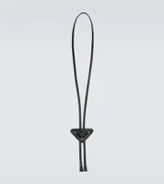 [Prada] Prada Saffiano triangle bolo tie with logo One Size black